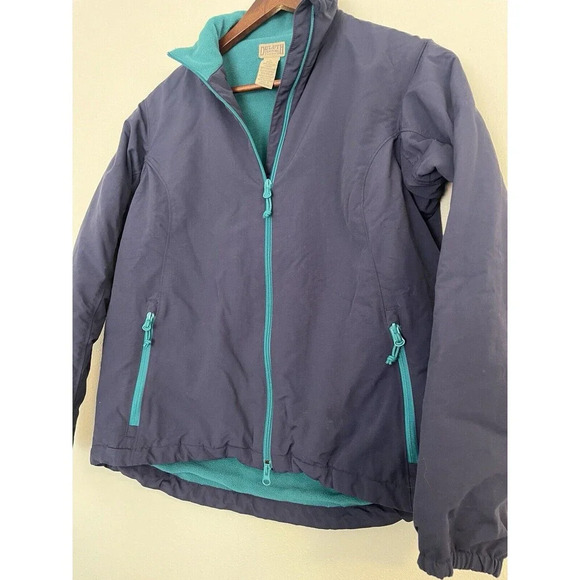 Duluth Trading Jacket Women's M Full Zip Blue Fleece Lined Nylon - Picture 2 of 7